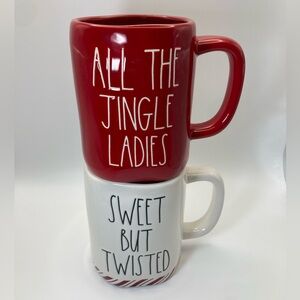Rae Dunn Christmas Mugs - "All The Jingle Ladies" & "Sweet But Twisted"